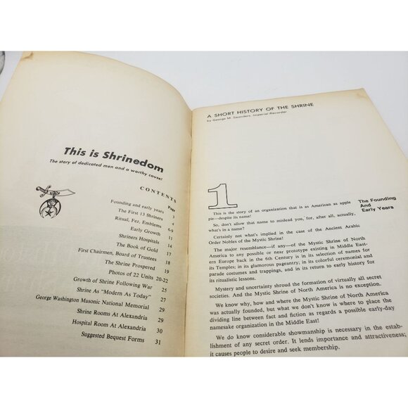 A Short History Of The Shrine Book AAONMS Vintage - Picture 3 of 8